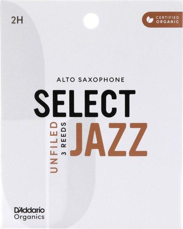 D\'Addario Woodwinds Organic Select Jazz Unfiled Alto Saksafon Kamışı (3 lü) No:2 Hard - Image 1