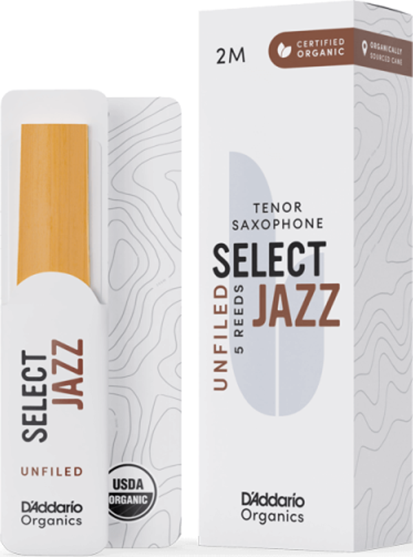 D\'Addario Woodwinds Organic Select Jazz Unfiled Tenor Saksafon Kamışı No:2 Medium - Image 1