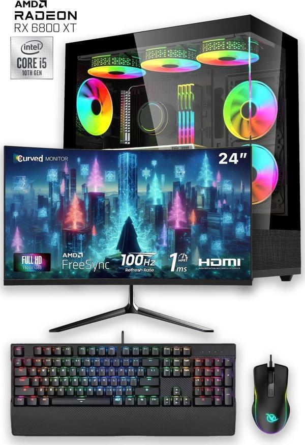 e-Vix Dryad i5-12400F 16GB 256GB M.2 NVMe 6800 XT GDDR6 16GB 24" Oyuncu Masaüstü Bilgisayarı - Image 1