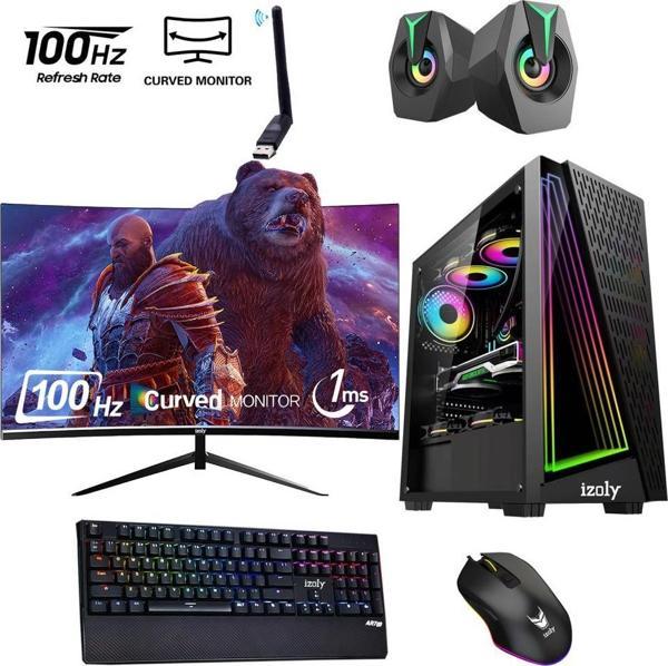 İzoly RX44 PLUS İ5-10400F 16GB 512GB M.2 NVMe RX 580 8GB GDDR5 24"100Hz Oyuncu Masaüstü Bilgisayarı - Image 1