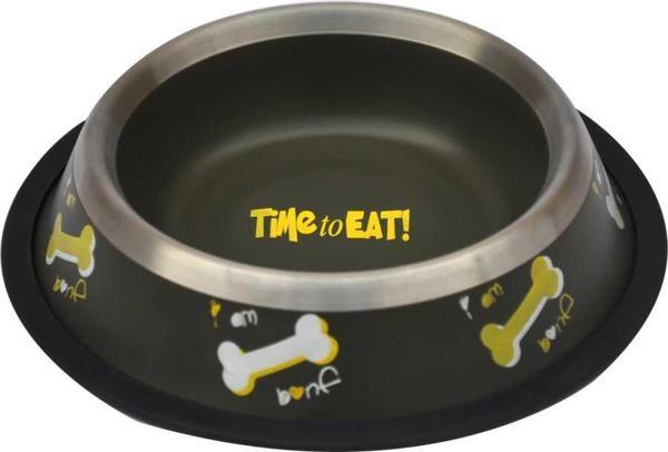Zampa Kaymaz Tabanlı Kedi ve Köpek Kemik Desenli Mama Su Kabı 32 Oz - Image 1