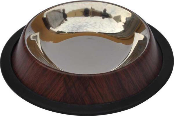 Zampa Kedi ve Köpek Kaymaz Tabanlı Ahşap Desenli Mama Su Kabı 64 oz - Image 1