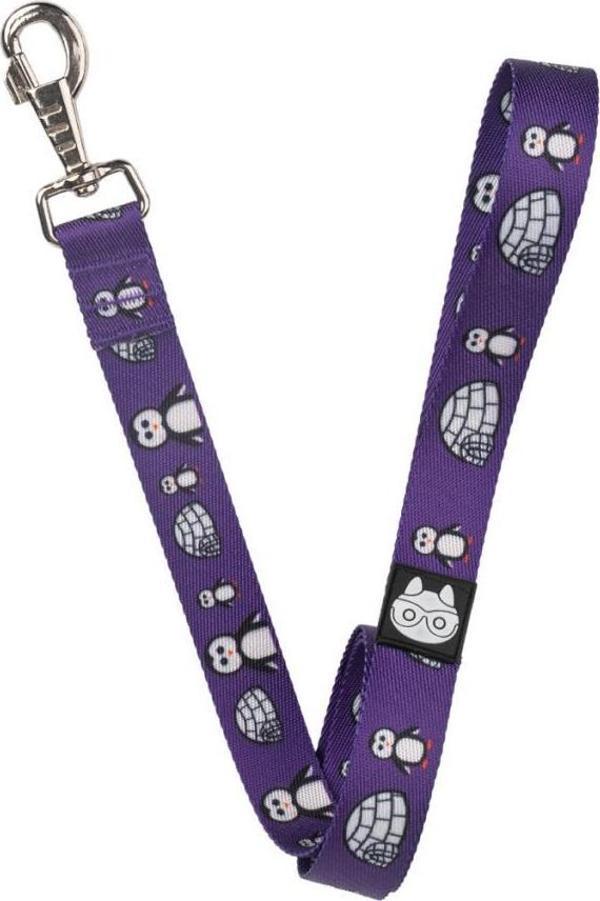 Nazz Köpek Gezdirme Tasması Penguenli Mor Small 1,5X120 Cm - Image 1