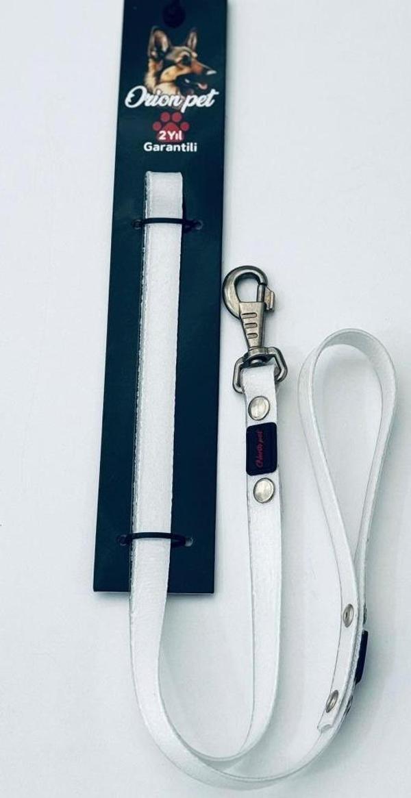 Orion Silikon Kaplı Köpek Gezdirme Kayışı Beyaz 2X127 Cm - Image 1