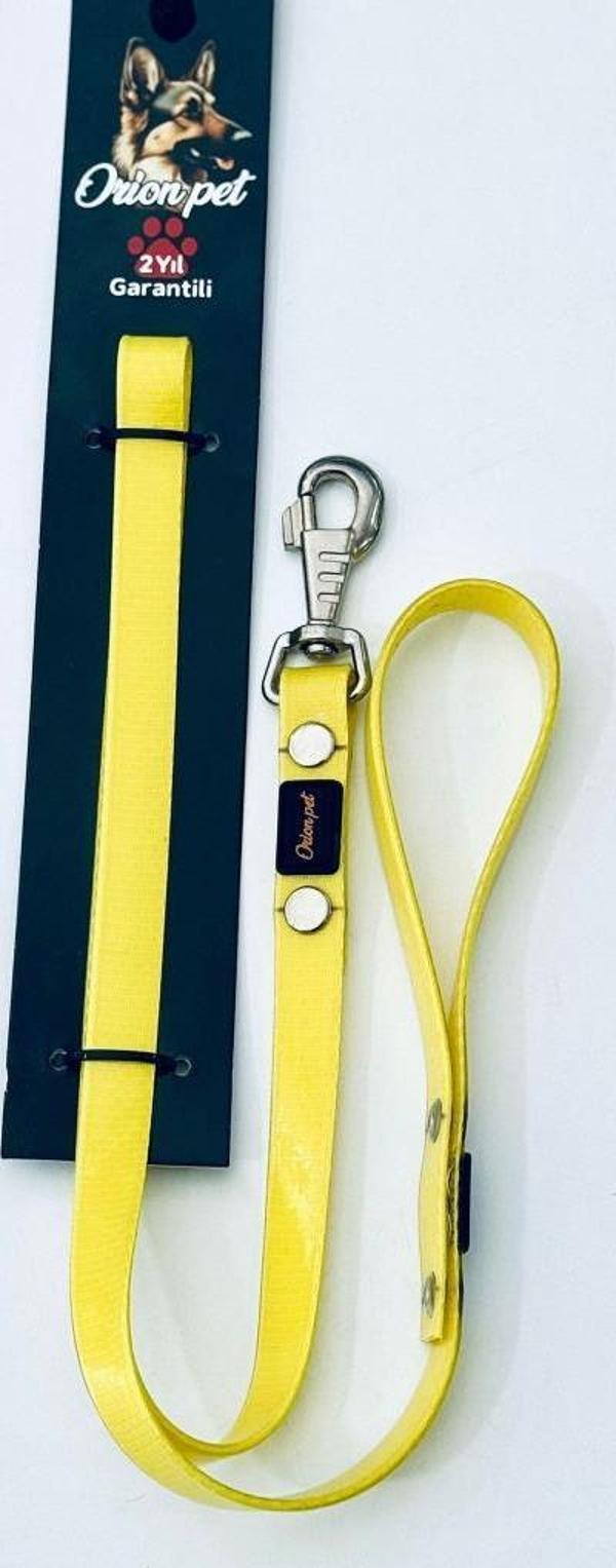 Orion Silikon Kaplı Köpek Gezdirme Kayışı Sarı 2X127 Cm - Image 1