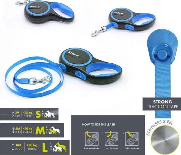 M-Pets Lıberty Otomatik Gezdirme Şerit Small 3 Metre - Image 1