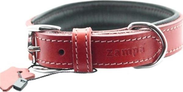 Zampa Yumuşak Dokulu Gerçek Deri Tribeca Köpek Boyun Tasması Kırmızı 3x63 Cm - Image 1