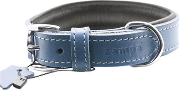 Zampa Yumuşak Dokulu Gerçek Deri Tribeca Köpek Boyun Tasması Lacivert 3x63 Cm - Image 1