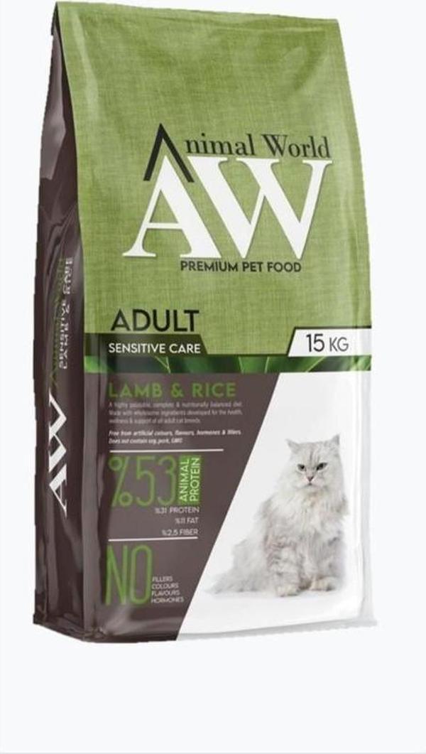 Animal World Sensitive Kuzu Etli Hassas Kedi Maması 15 kg - Image 1