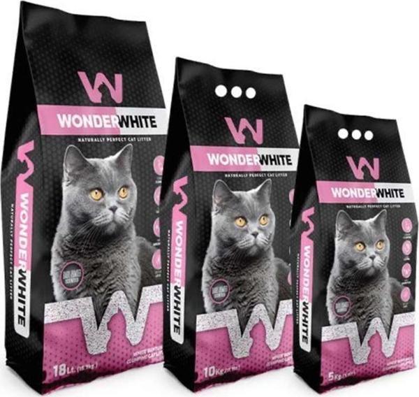 Wonder White Bebek Pudra Kokulu İnce Taneli Topaklanan Kedi Kumu 5 Kg - Image 1
