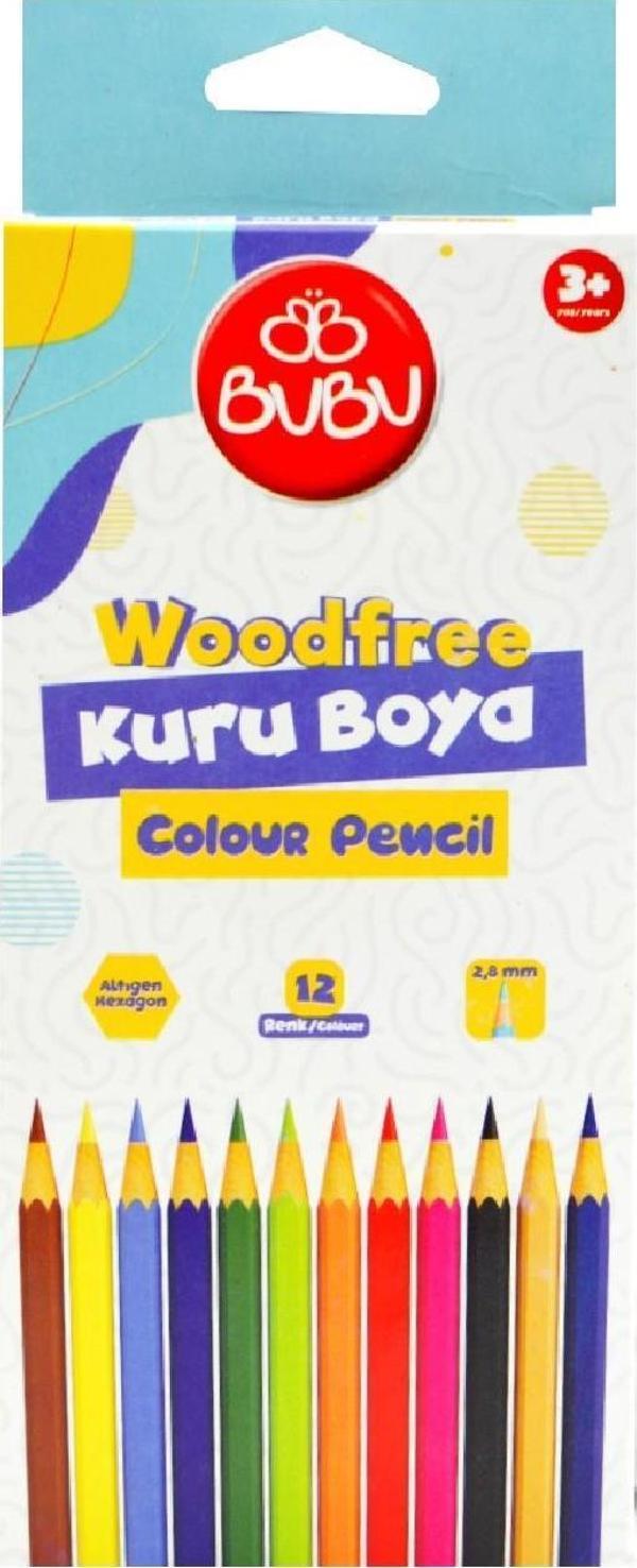 Bubu Woodfree Kuru Boya Tam Boy 12 Renk BUBU-KUR001 - Image 1