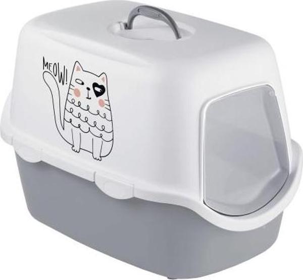 Stefanplast Cathy Grıffe Mavi Beyaz Kedi Tuvaleti 56x40x40 Cm - Image 1