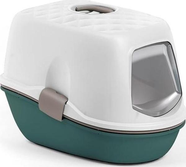 Stefanplast Furba Top Chıc Elekli Kedi Tuvaleti Beyaz Pembe 58,5x39,4x42 Cm - Image 1