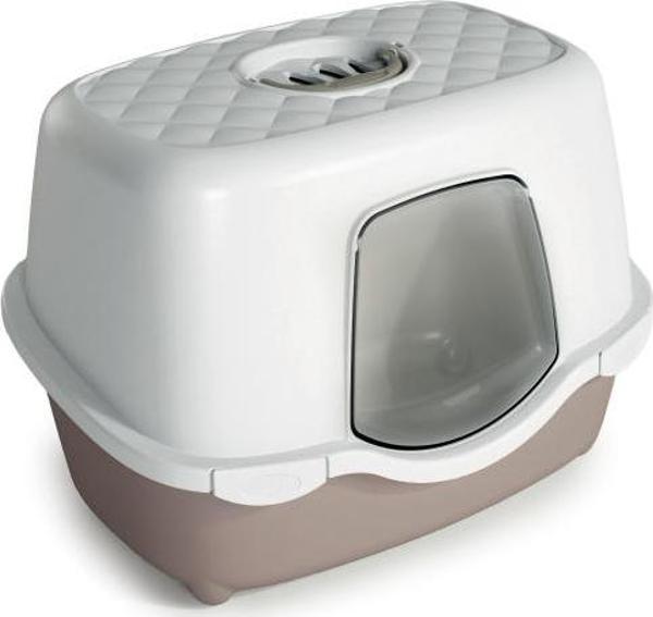 Stefanplast Tres Chıc Beyaz Gri Kedi Tuvaleti 56x39x39cm - Image 1