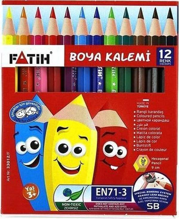 Fatih Kuru Boya 12 Renk Yarım Boy - Image 1