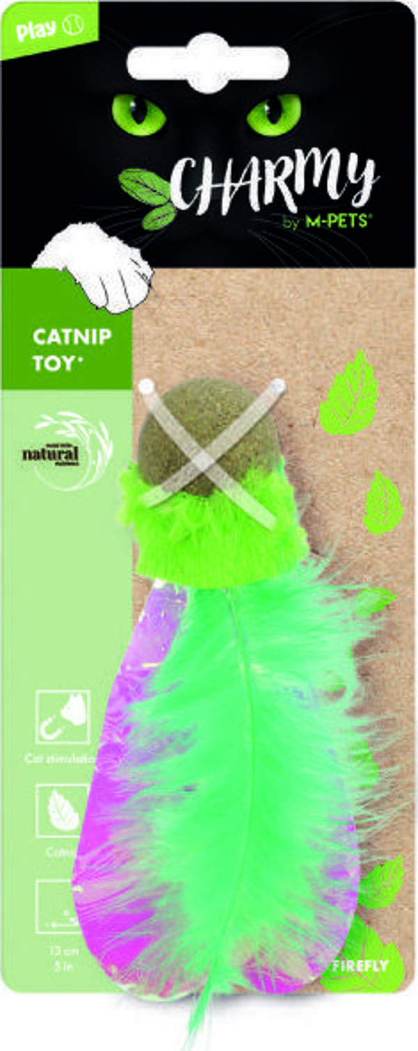 M-Pets Charmy Fırefly Catnipli Kedi Oyuncağı Yeşil - Image 1