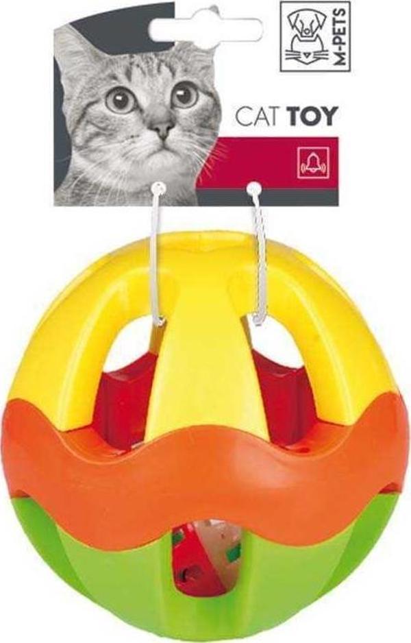M-Pets Kedi Topu Zilli Renkli 12*12*12 Cm - Image 1