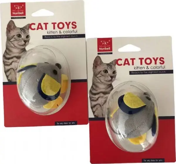 Nunbell Titreşimli Kedi Fare Oyuncagı Gri - Image 1