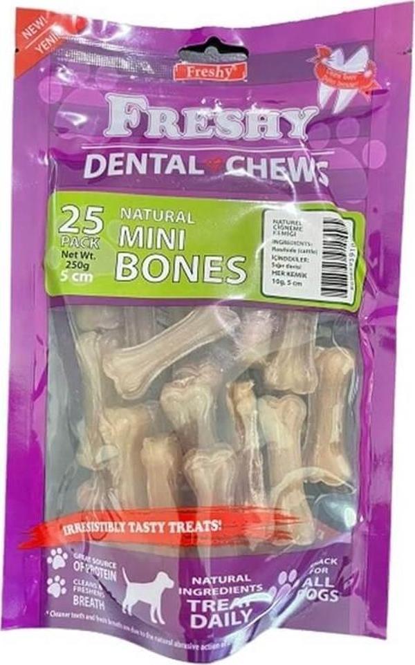Freshy Dental Chews Naturel Kemik Köpek Ödülü 25 Adet 5 Cm - Image 1