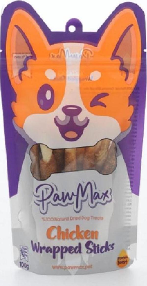 Pawmax Tavuk Sarılı Burgu Çubuk Doğal Kurutulmuş Köpek Ödül Maması Chicken Wrapped Sticks 100 Gr - Image 1