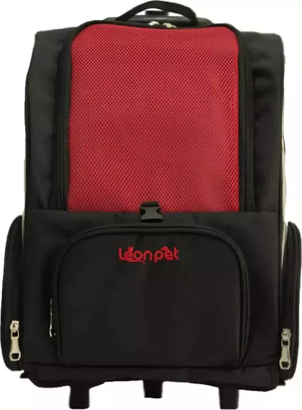 Leon Pet Tekerlekli Kedi ve Köpek Siyah Sırt Taşıma Çantası 28X55X38 Cm - Image 1