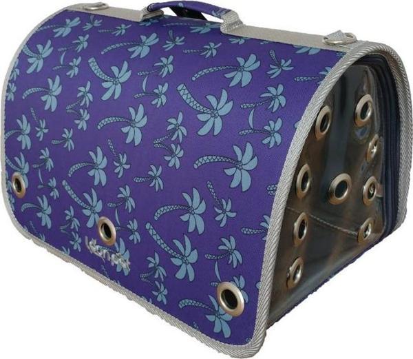 Leonpet Köpek ve Kedi Fly Bag Taşıma Çantası Siyah Çiçek Desenli 25x40x25 Cm - Image 1