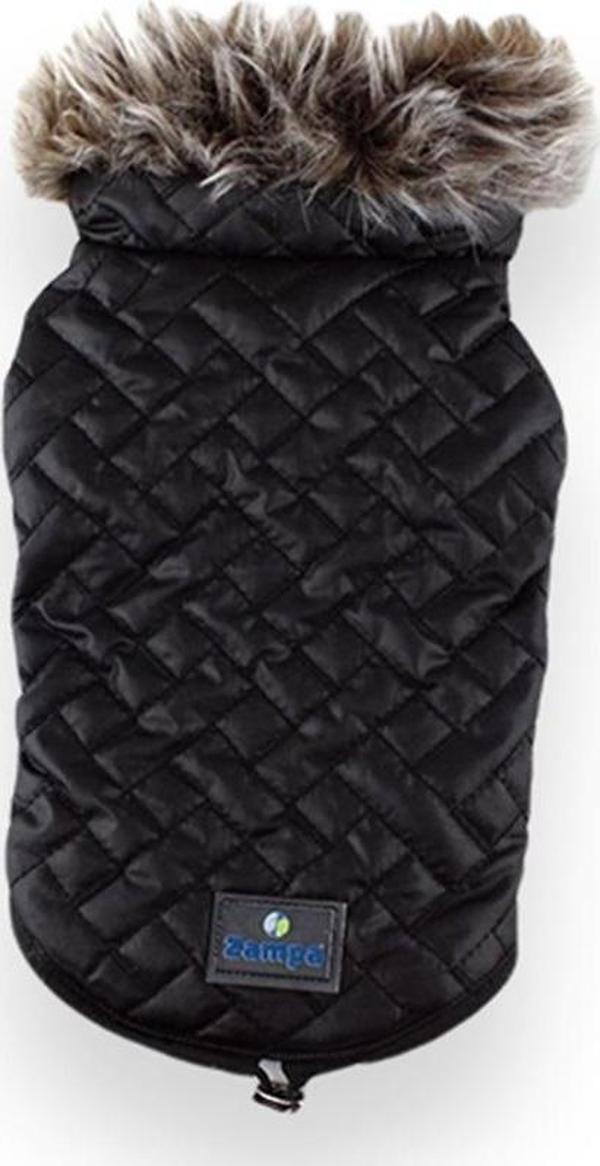 Zampa Supreme Yakalı Kürklü Mont Siyah 2XSmall - Image 1