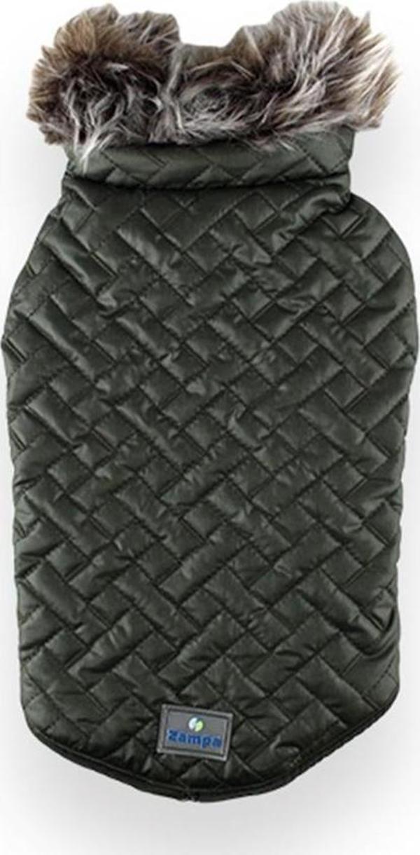 Zampa Supreme Yakalı Kürklü Mont Yeşil 2XSmall - Image 1