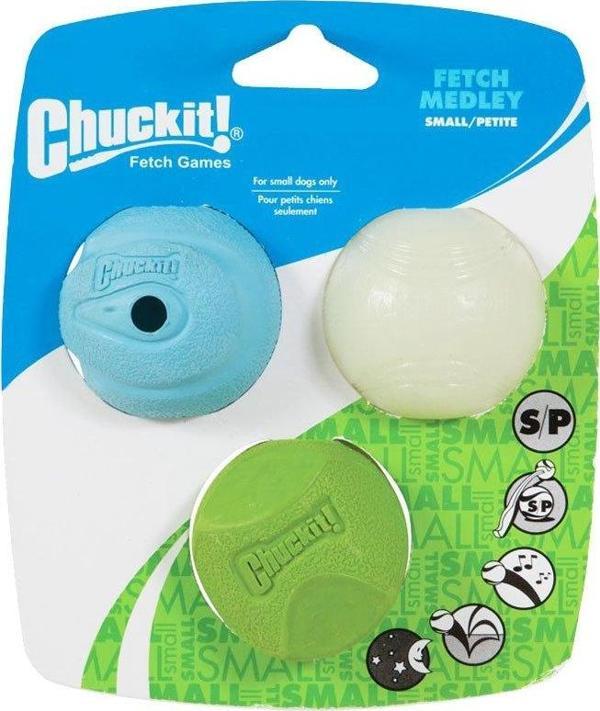 Chuckit Fetch Medley 3 Farklı Köpek Oyun Topu 6.5 Cm - Image 1
