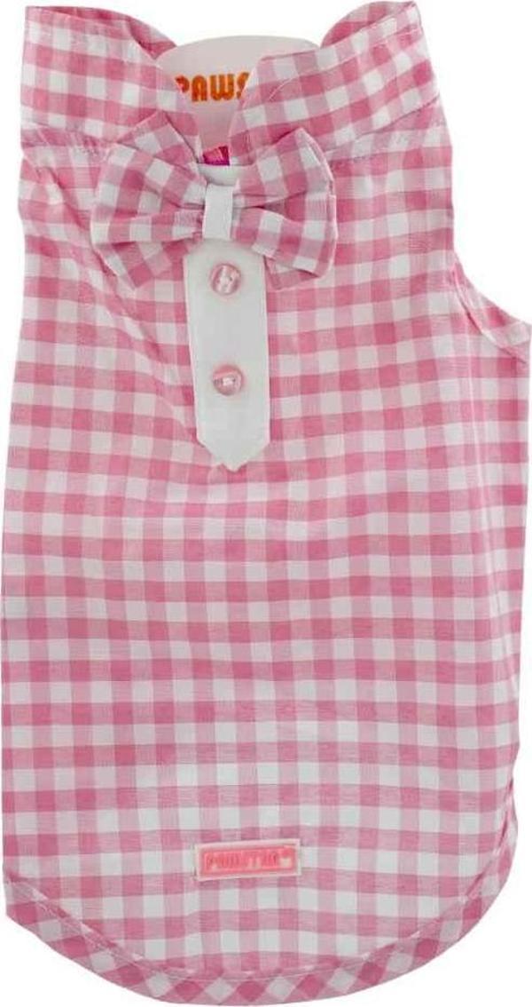 Pawstar Pink Gingham Shirt Köpek T-Shirt 2XLarge - Image 1