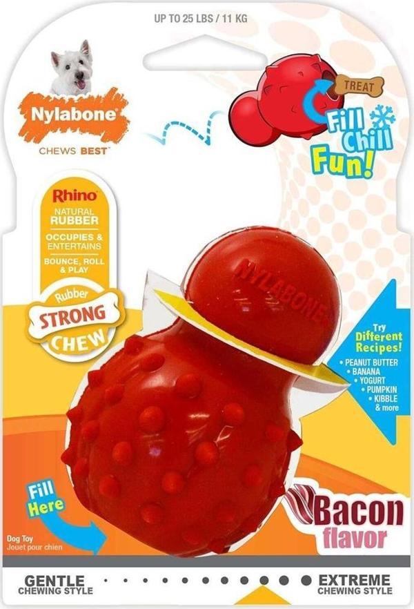 Nylabone Domuz Aromalı Köpek Kemirme ve Ödül Topu XSmall - Image 1