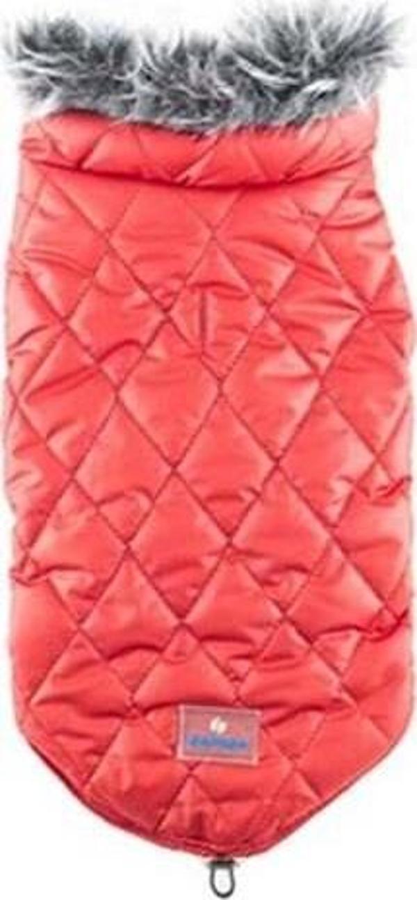 Zampa Shiny Kürklü Yakalı Mont Kırmızı Large - Image 1