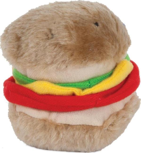 Zoobilee Peluş Hamburger Sesli Köpek Oyuncağı Orta Boy 10x9x8 Cm - Image 1