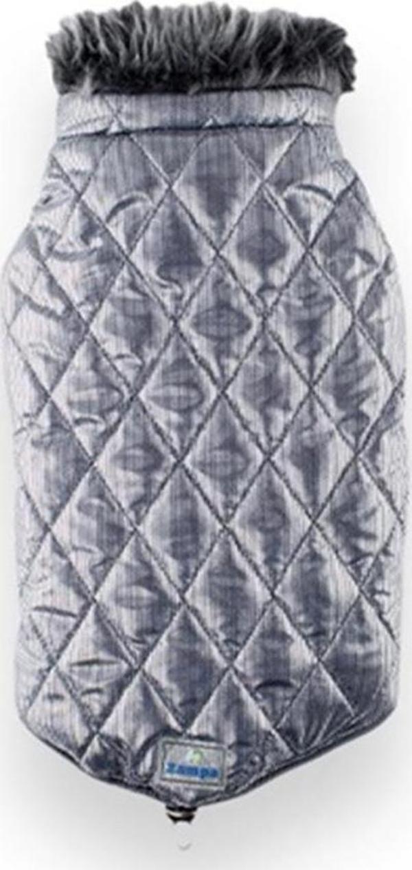 Zampa Shiny Yakalı Kürklü Mont Gri XSmall - Image 1