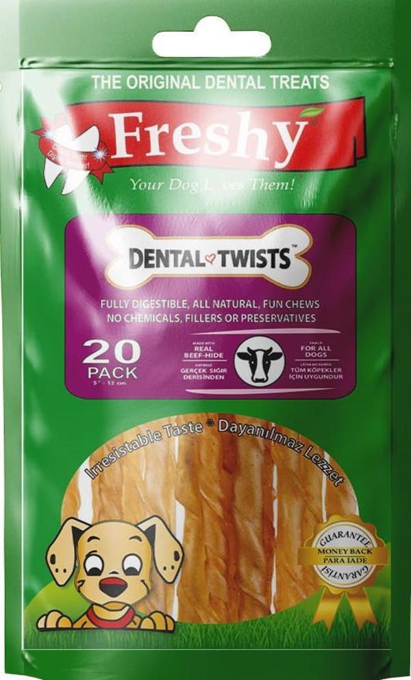 Freshy Dental Twist Köpek Burgu Çubuk Naturel 20 Li - Image 1
