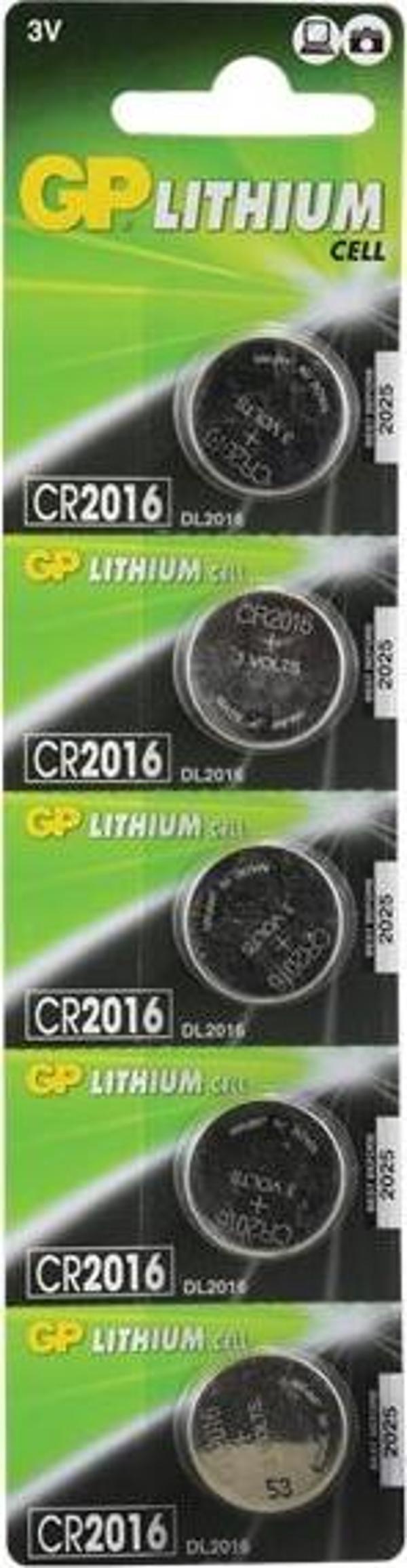 GP CR2016 3 VOLT LİTYUM PARA PİL (5Lİ PAKET) - Image 1