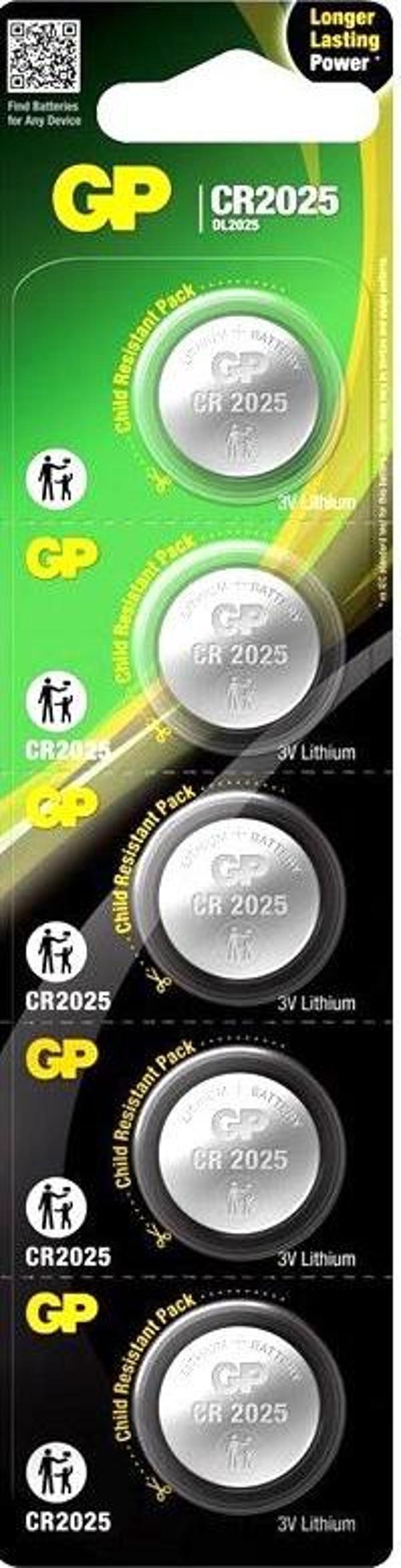GP CR2025 3 VOLT LİTYUM PARA PİL * GPCR2025-2CPU5 (GPPBL2025155)(5Lİ PAKET) - Image 1