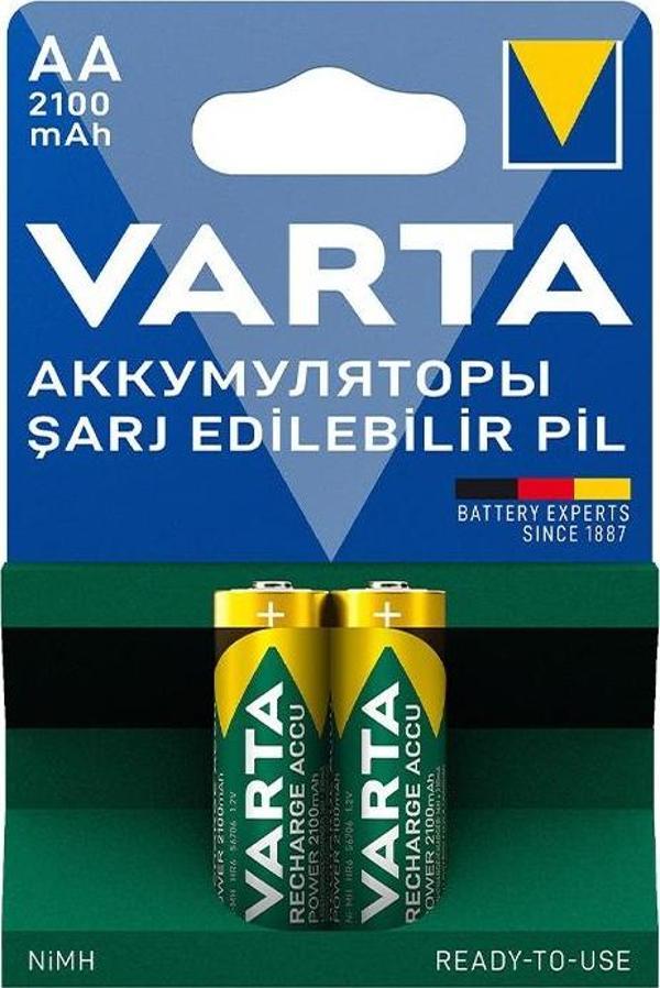 VARTA NI-MH 1.2 VOLT - 2100 MAH HR6 AA ŞARJLI 2Lİ KALEM PİL - Image 1