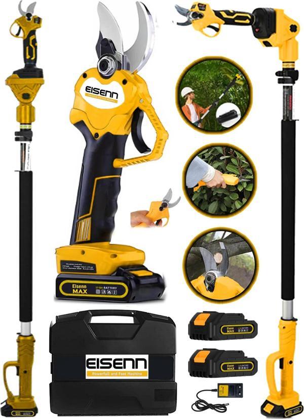 Eisenn E-4230-S Teleskop Uzatmalı + Çift Akü 10 Pilli Bağ Budama Makası 32 MM Çelik Bıçak - Image 1