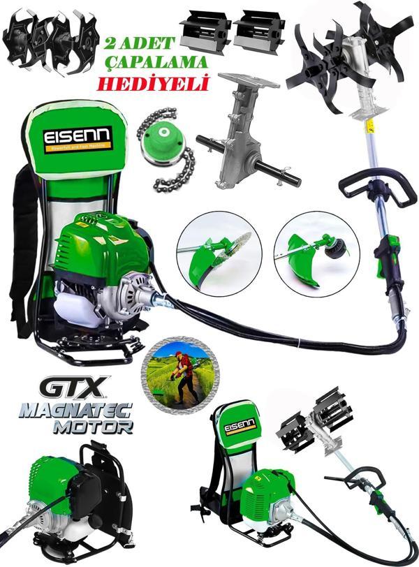 Eisenn Fg-motor Sırt Tipi Tırpan Ot Çim Biçme Makinesı + Toprak Eşeleme Aparatı + Akrobat Çapa Aparatı Hediyeli - Image 1