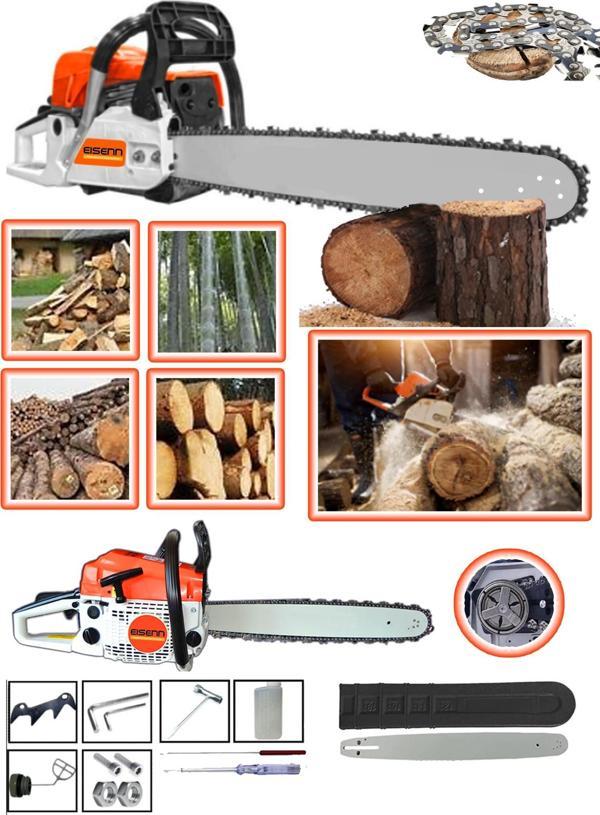 Eisenn Prosaw Ms-8800 Benzinli Zincirli Ağaç Motoru Testere Hızar Bıçkı Odun Kesim Makinesı 50 Cm Pala  - Image 1