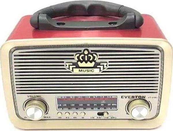 Everton RT-301 Bluetooth-USB-SD-FM Şarjlı  Nostaljik Radyo El Fenerli - Image 1
