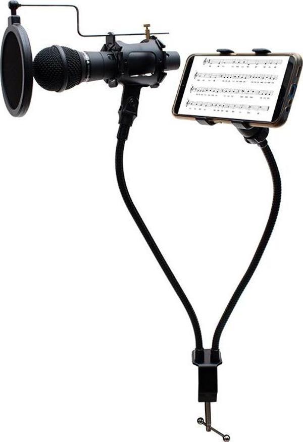 Powermaster KG-24 Metal Bir Telefon Bir Mikrofon Tutacağı Mikrofon Tutucu Youtuber Sunum İçin Tutacak - Image 1