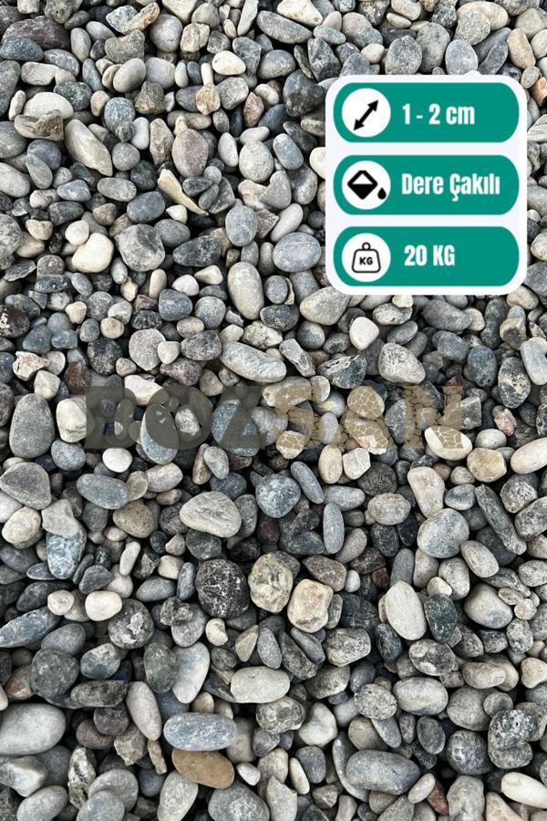 Bozsan Doğal Dalaman Dere Çakılı Taşı 20 Kg 1-2 Cm Dere Çakıl Bahçe Peyzaj Saksı Teraryum Akvaryum Taş - Image 1