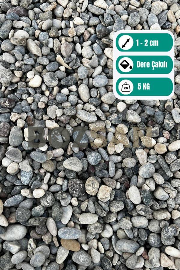Bozsan Doğal Dalaman Dere Çakılı Taşı 5 Kg 1-2 Cm Dere Çakıl Bahçe Peyzaj Saksı Teraryum Akvaryum Taş - Image 1