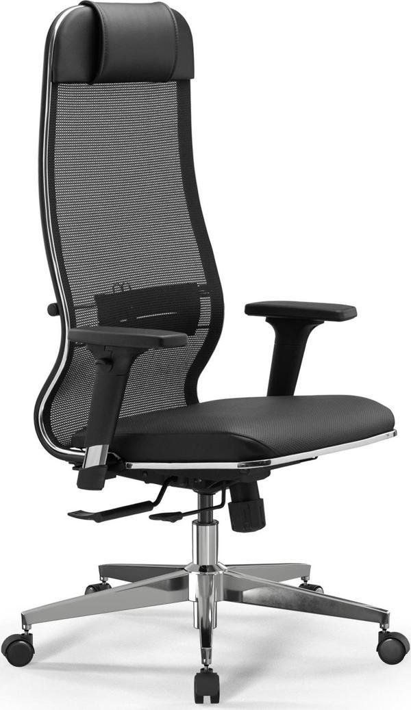 Ergolife SynchroSit 10 Ergonomik Deri ve Fileli Ofis - Yönetici Koltuğu / Çalışma Sandalyesi - 1D1.D.1.333 Siyah - Image 1