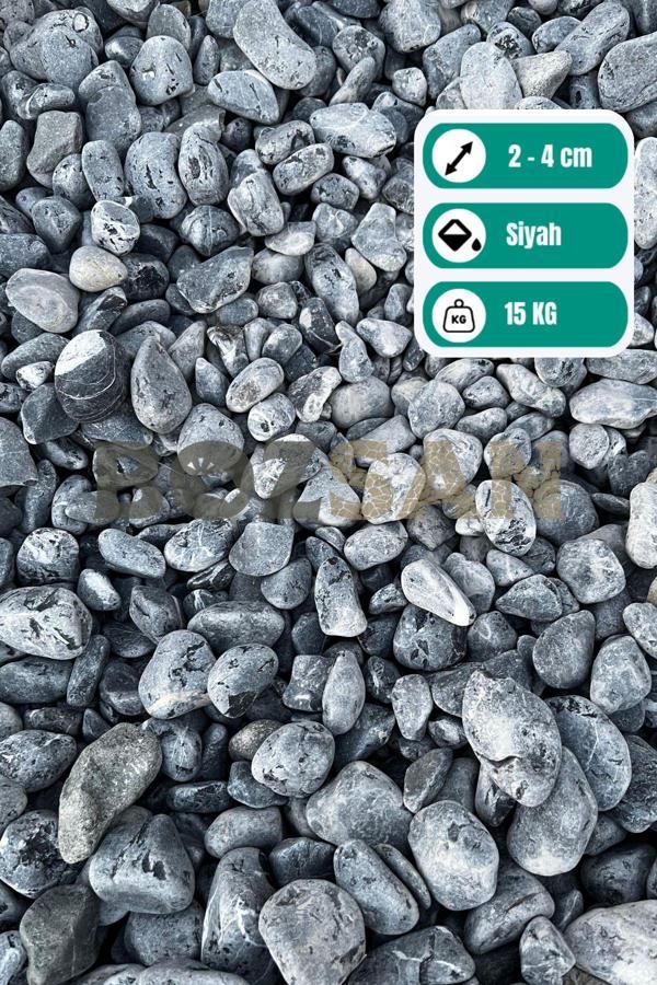 Bozsan Siyah Dolomit Taşı 15 Kg 2-4 Cm Taş Dekoratif Taş Dere Taşı Bahçe Süs Taşı Dolomit Taş - Image 1