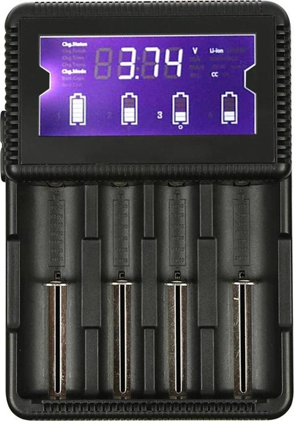 Powermaster 4 Amper 4.2 Volt Pil Şarj Cihazı Li-on Pil Şarj Cihazı 26650 18650 18350 14500 AA AAA SC C NİMH NİCD - Image 1