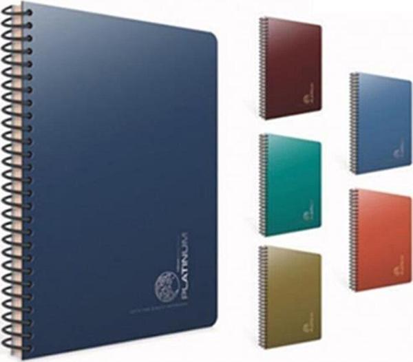 Gıpta Defter Platinum Spiralli Plastik Kapak A4 80 Yaprak Kareli 5686 (Karışık Renk 1 Adet) - Image 1
