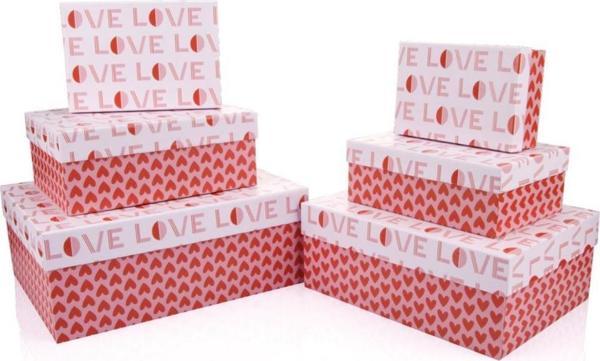 Gıpta Valentines Day Lindo Dikdörtgen 6 Lı Hediye Kutusu Seti BX0663 - Image 1